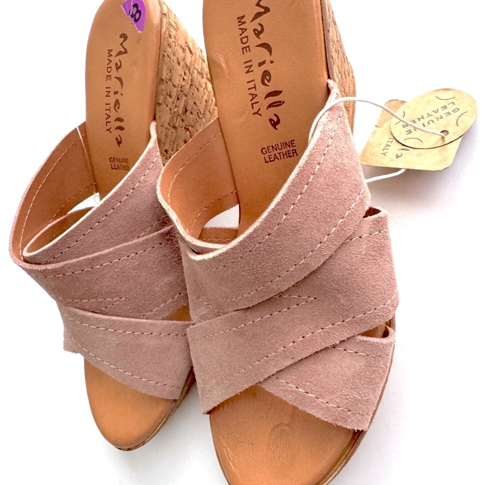 MARELLA Women's Suede  Wedge Sandals size 8 Brand New - Picture 2 of 4